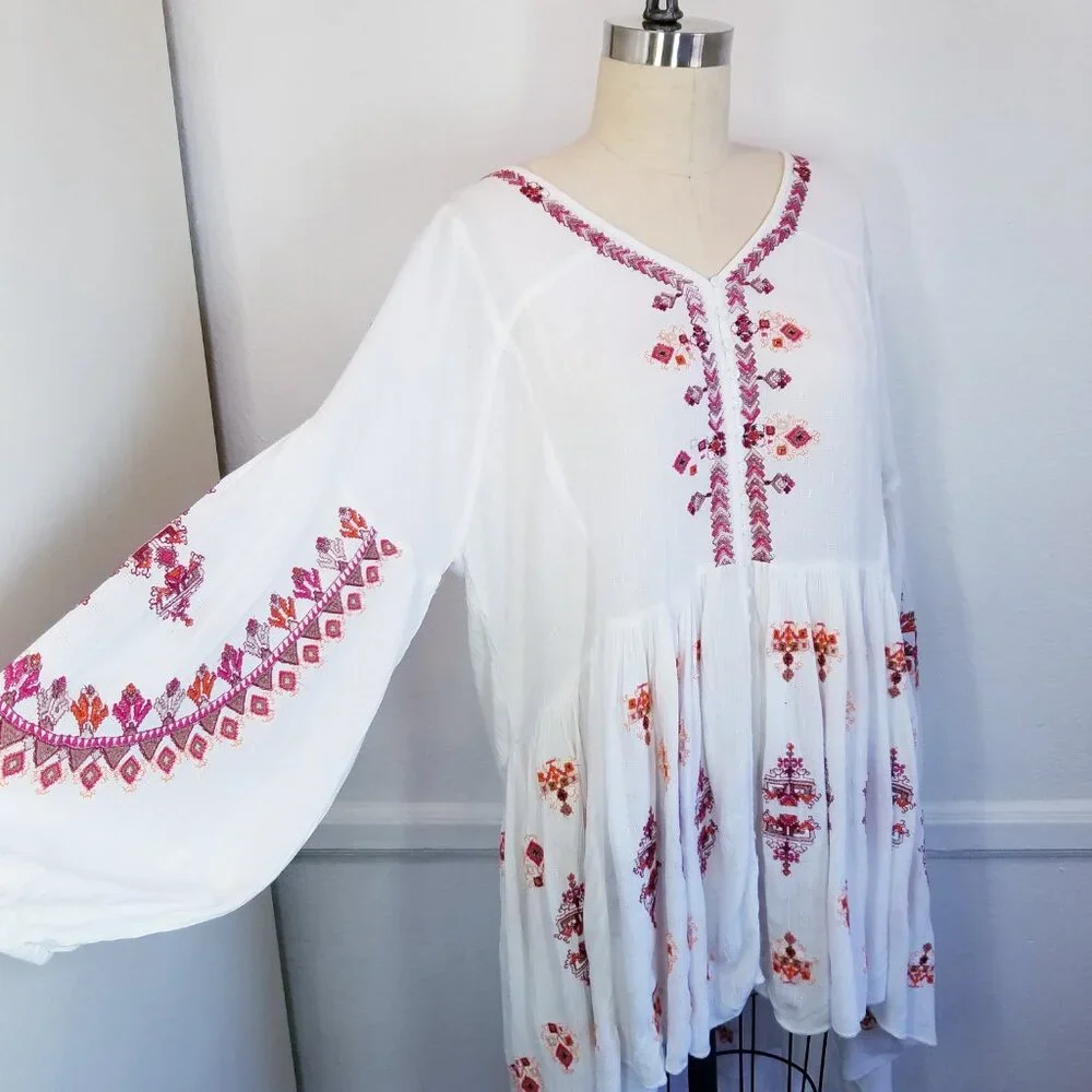 Free People | Bohemian Long Sleeve Top, size‎ L